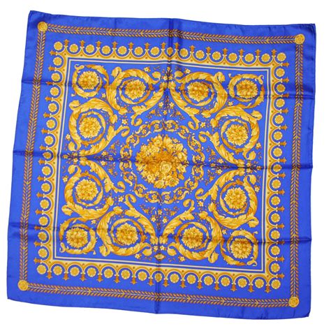 versace royal blue scarf century 21|Versace silk scarf.